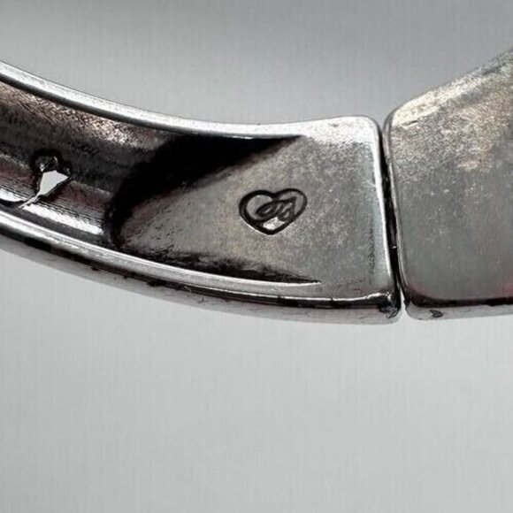 Brighton Bracelet Hinged Silver Tone Imitation Pearls Cuff Magnetic Closure - Picture 5 of 14